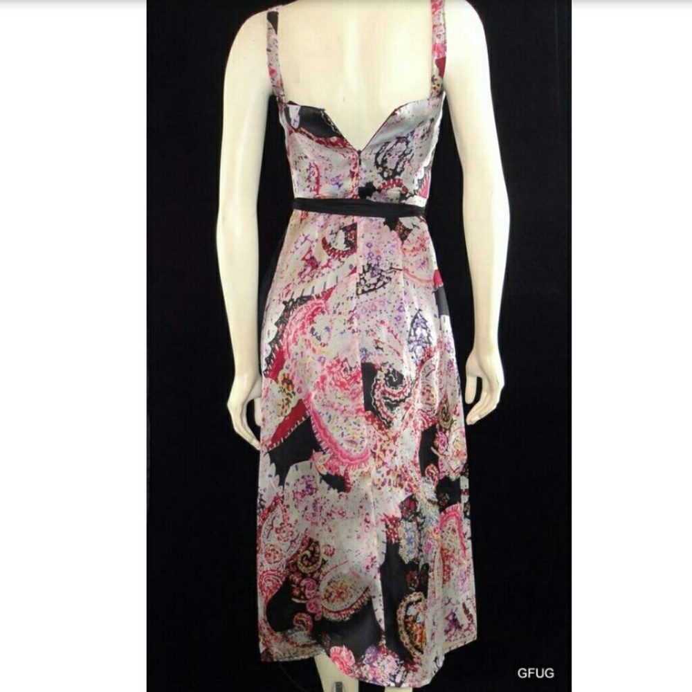 SOLD Kay Unger Silk Fit n Flare Art Print Dress - Picture 5 of 6